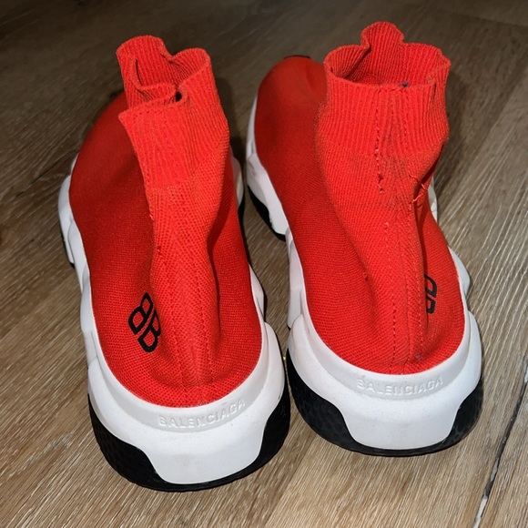 Balenciaga Red Knit Fabric Speed Trainer - Picture 2 of 2